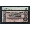 Image 1 : 1864 $10 Confederate States of America Note T-68 PMG Choice Uncirculated 63