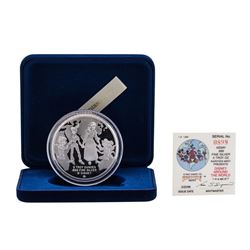 1988 Rarities Mint Walt Disney Around the World 5 oz .999 Silver Coin w/Box & CO