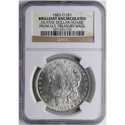 1883-O $1 Morgan Silver Dollar Coin NGC Brilliant Uncirculated