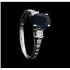 Image 4 : 18KT White Gold 1.50 ct. Natural Blue Sapphire and Diamond Ring