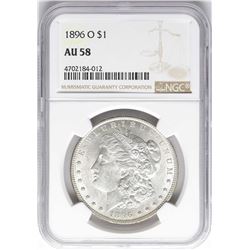 1896-O $1 Morgan Silver Dollar Coin NGC AU58