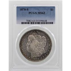 1878-S $1 Morgan Silver Dollar Coin PCGS MS63