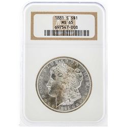 1881-S $1 Morgan Silver Dollar Coin NGC MS65