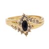 Image 2 : 0.27 ctw Sapphire and Diamond Ring - 14KT Yellow Gold
