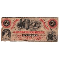 1860 $2 Augusta Insurance & Banking Co., GA - Obsolete Bank Note