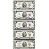 Image 1 : Lot of (5) 1963 $2 Legal Tender Notes