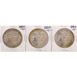 Lot of (3) 1884-O $1 Morgan Silver Dollar Coins