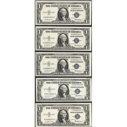 Lot of (5) 1935F $1 Silver Certificate Notes