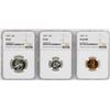 Image 1 : Lot of 1957 Proof Quarter NGC PF65, Dime NGC PF66, & Cent NGC PF66RD Coins