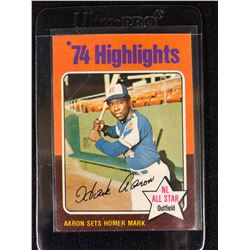 1975 Topps Mini 1974 Highlights Hank Aaron #1