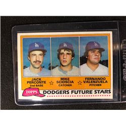1981 TOPPS PERCONTE/ SCIOSCIA/ VALENZUELA DODGERS FUTURE STARS CARD #302