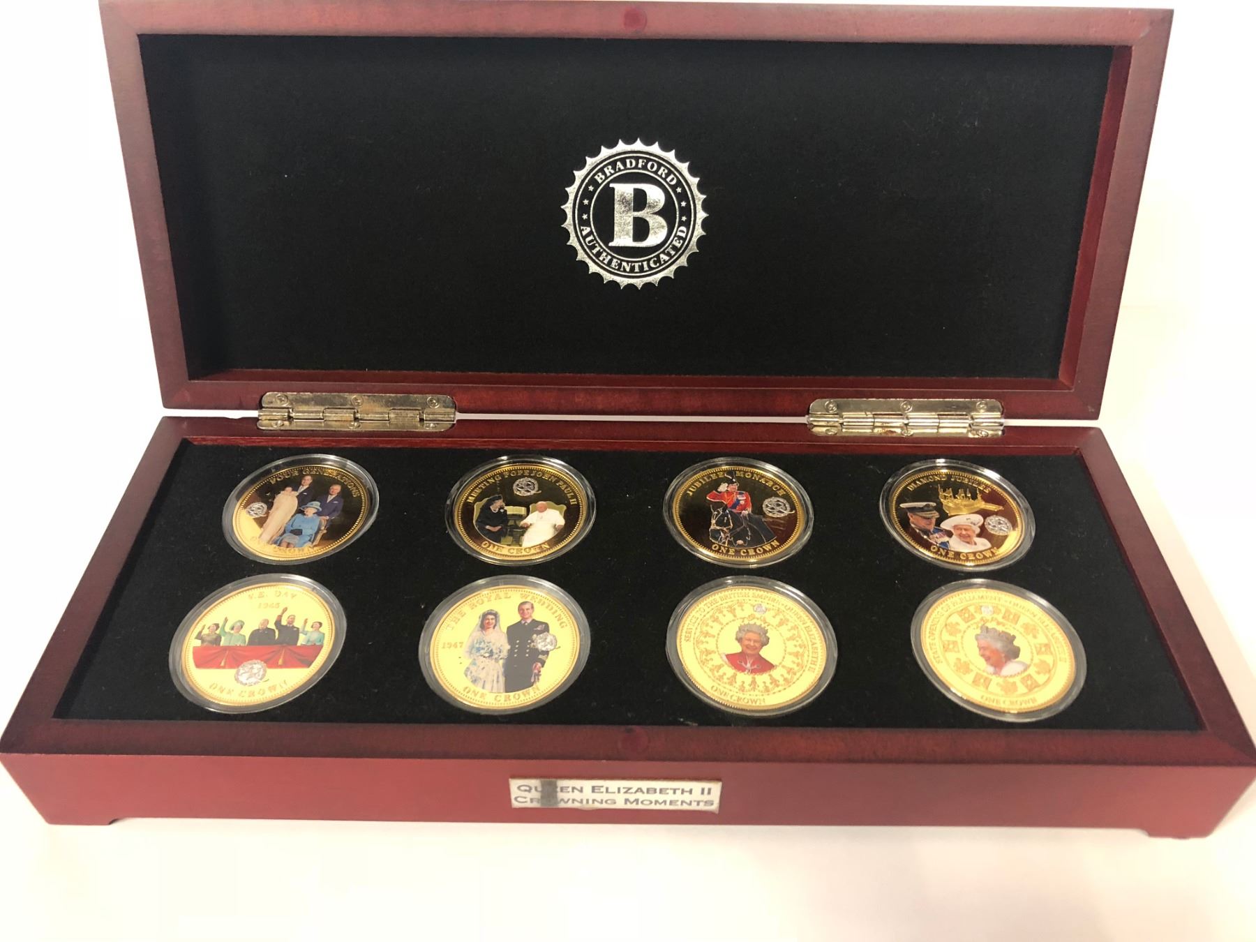 Queen Elizabeth II Crowning Moments Box Set 8coins Bradford Exchange