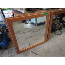 Pair of Oak Framed Mirrors