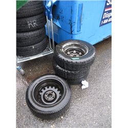 Set of 4 Firestone M & S Tires on Rims - 165/SR