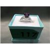 Image 2 : Amethyst & Diamond Sterling Silver Solitaire Ring