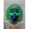 Image 1 : Art Glass Peacock Statue
