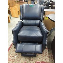 New Navy Blue Amax Leather Push Back Recliner