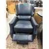 Image 1 : New Navy Blue Amax Leather Push Back Recliner