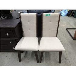 2 New Upholstered Wood Dining Chairs