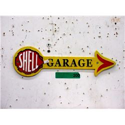 Cast Metal Shell Garage Arrow Sign