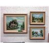 Image 1 : 3 Framed Paintings on Canvas