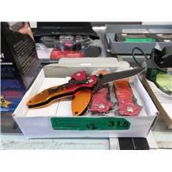 12 New Folding Knives - 3" Blades