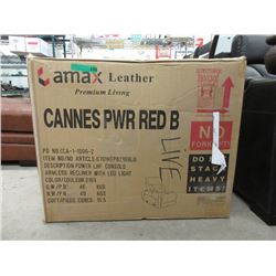 New Amax Red Leather Power Recliner