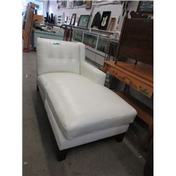 New White Leather Sectional Chaise End