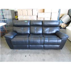 New Black Bonded Leather Power Reclining Sofa