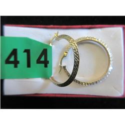 Pair of 10KT Gold 1.25" Hoop Earrings - Estate