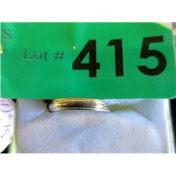 10KT Gold Band Ring with Beaded Edges