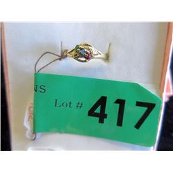 10KT Yellow Gold and 3 Gemstone Ring