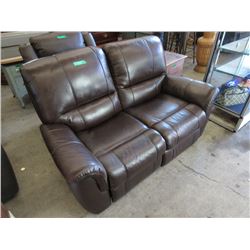 New Brown Amax Leather Power Reclining Loveseat