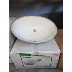 New Oval Ceramic Undermount Lavatory Basin
