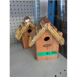 2 New Wood Bird Houses