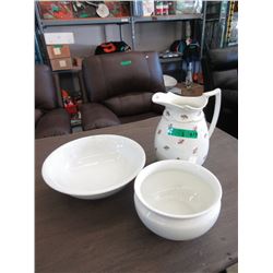 Vintage Chamber Pot, Jug & Basin