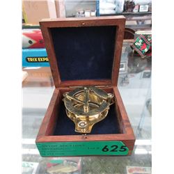 Brass West London Compass in Wood Box