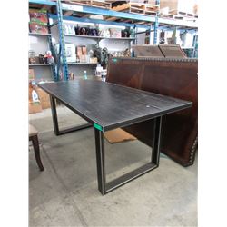 New LH Imports Metal Framed Wood Dining Table