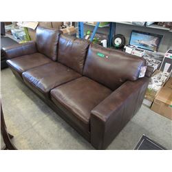 New 8 Foot Amax Down Filled Leather Sofa