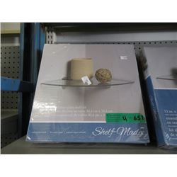 4 New 12" Glass Corner Shelf Kits