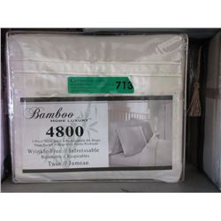 New Twin Size 3 Piece Bamboo Sheet Set - Ivory