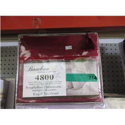 New King Size 4 Piece Bamboo Sheet Set - Red