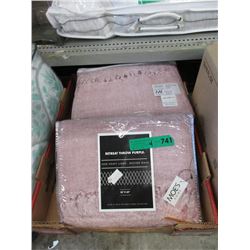 4 New 100% Heavy Linen Throws - Purple