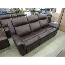 New 92" Amax Brown Leather Power Reclining Sofa