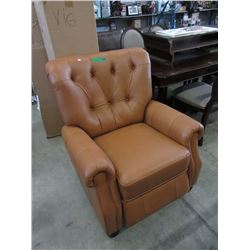 New Amax Caramel Leather Push Back Recliner