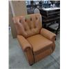 Image 1 : New Amax Caramel Leather Push Back Recliner