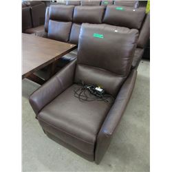 New Brown Leather Electric Recliner Rocker