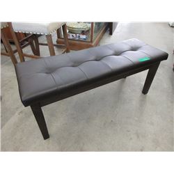 New Leather Top Wood Bench