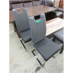 2 New 2-Tone Dining Chairs with Chrome Frame
