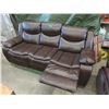 Image 1 : New 64" Brown Leather Manual Reclining Sofa